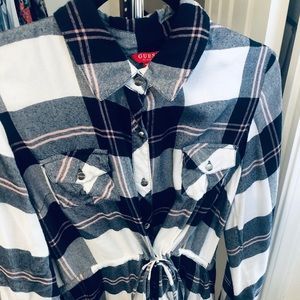 Guess plaid flannel dress (large)